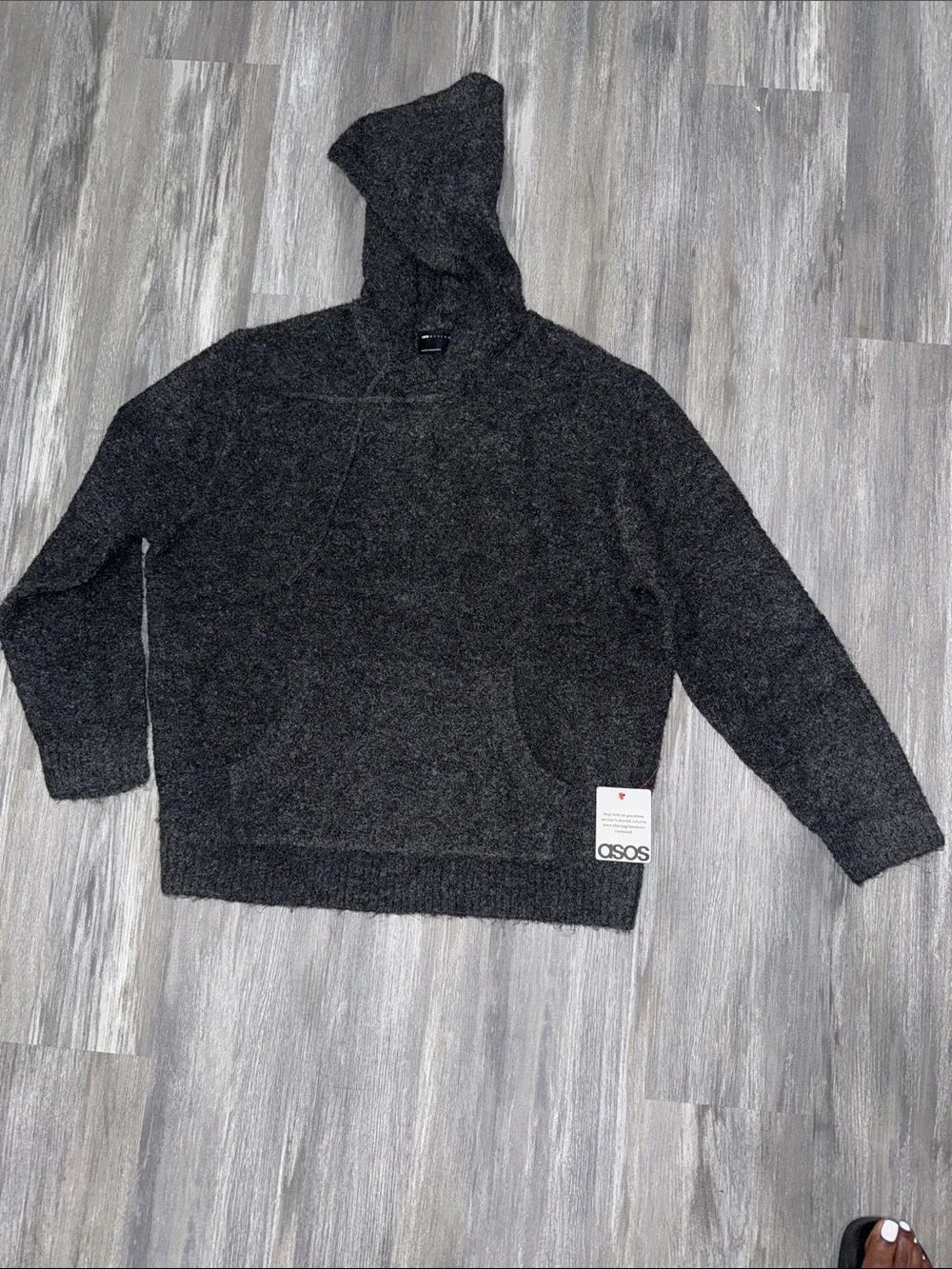 ASOS Dark Charcoal Crewneck Hoodie Sweater